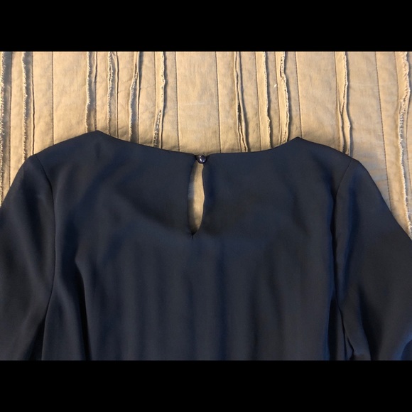 Navy Blue Bell Sleeve Mini Dress - Picture 3 of 4